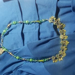 Vintage Peridot center semi precious stone necklace